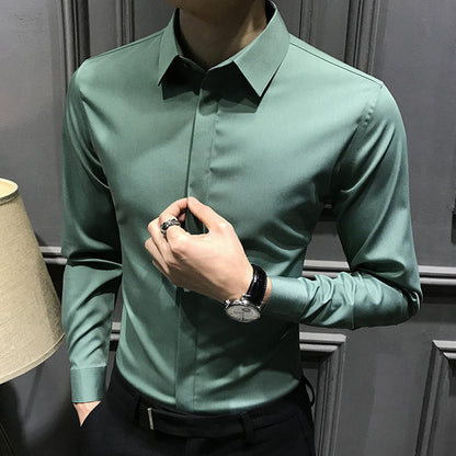 Camisa de hombre libre irlandesa con barra de botones