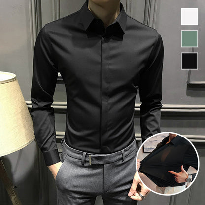 Camisa de hombre libre irlandesa con barra de botones