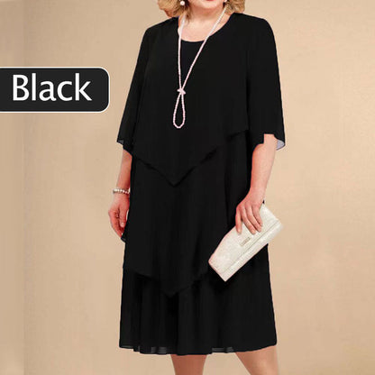 🌸Vestido midi de talla grande con capas