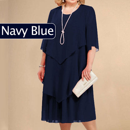 🌸Vestido midi de talla grande con capas