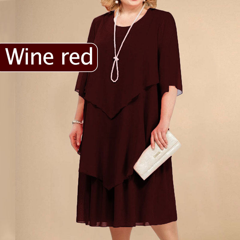 🌸Vestido midi de talla grande con capas