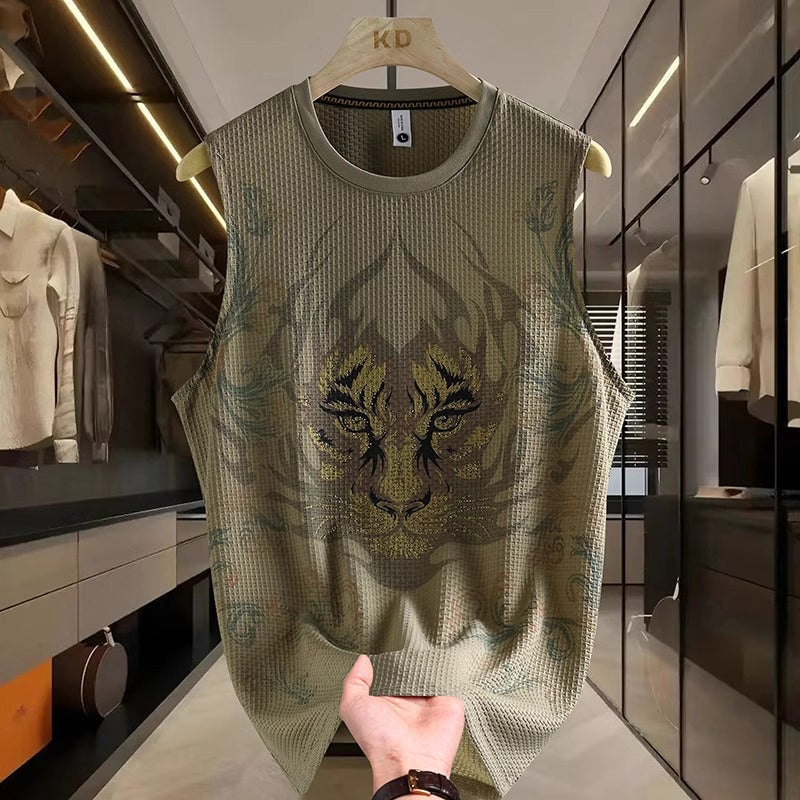 Ärmelloses, bedrucktes Herren-Tanktop mit kühlendem Effekt