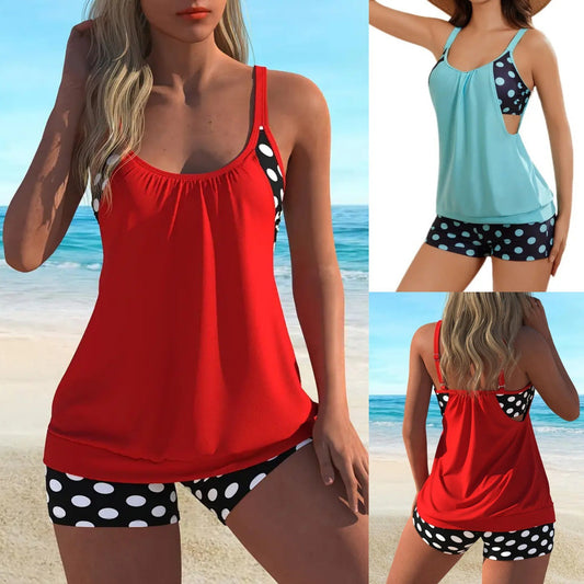 🏖️ Verano Caliente – 49% de DESCUENTO 👙 Conjunto de bikini de dos piezas para mujer con lunares