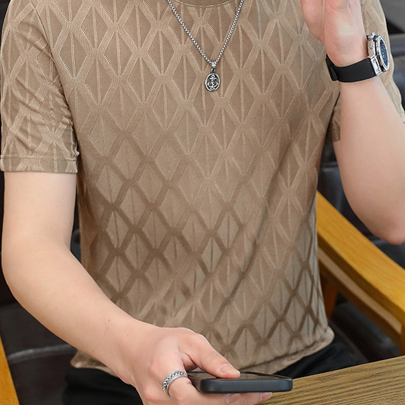 🔥Top con cuadros de diamantes en relieve para hombre