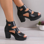 🔥🩷Damen-Sandalen mit Peep-Toe und klobigem Absatz
