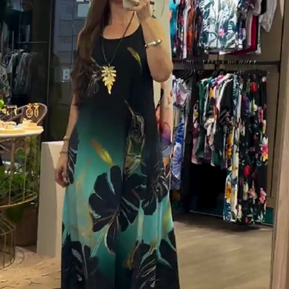 🌸50% de descuento🌸Vestido largo holgado sin mangas con estampado para mujer