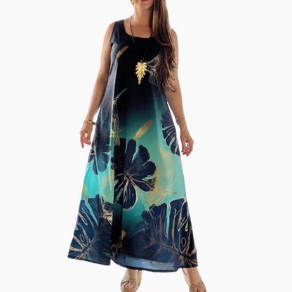 🌸50% de descuento🌸Vestido largo holgado sin mangas con estampado para mujer