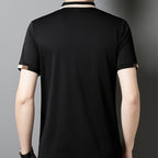 🔥Heute 50% Rabatt🔥Herren Stretch Ice Silk Kurzarm-T-Shirt mit Rever