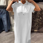 ❤️Damenkleid mit kurzen Ärmeln und Kapuze
