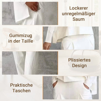 🔥2-teiliges Set mit langärmeligem Oberteil mit Rundhalsausschnitt ＆ Hose🔥