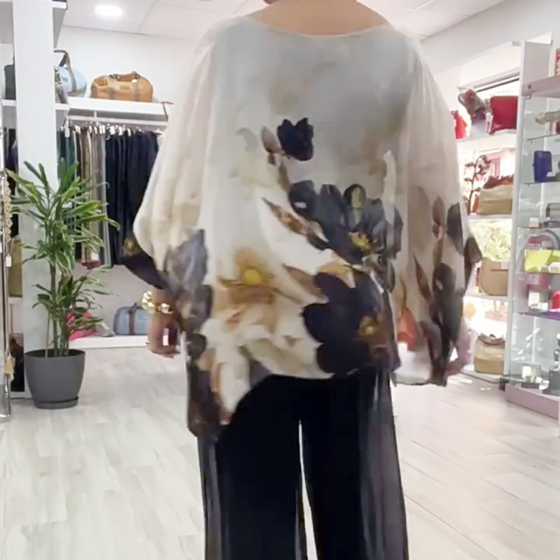 💖Top casual estampado de cuello redondo para mujer
