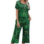 💐Wohlfühlen in Blumenpracht – Dein Alltag, Dein Stil. Damen-Print-Oberteil & Hose Nachtwäsche-Set