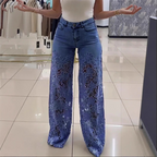💃Sommermode vorwärts🌸Gespleißte Jeans mit Spitze🔥