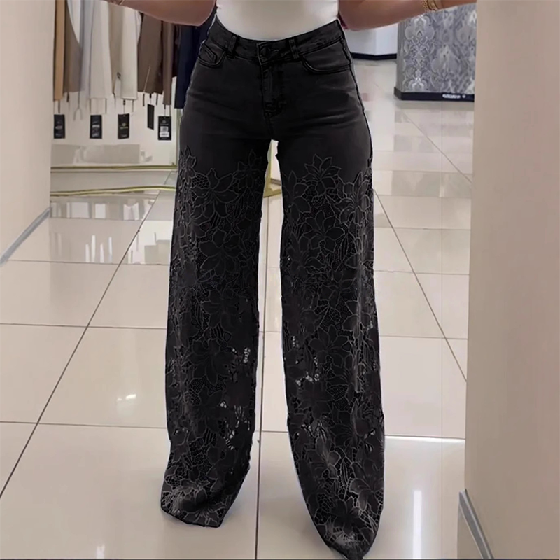 💃Moda de verano a la vanguardia🌸Vaqueros empalmados con encaje🔥