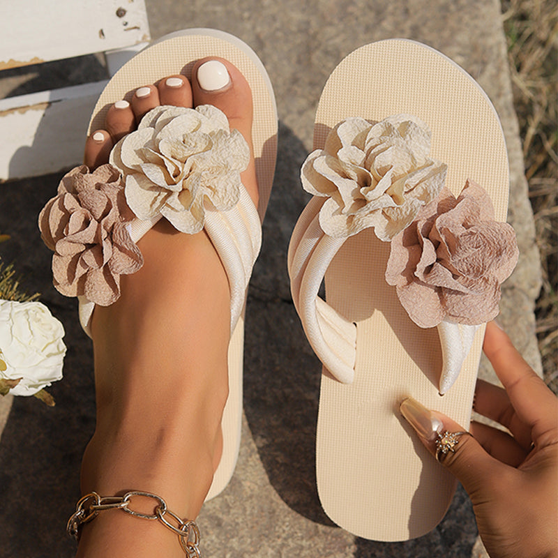 Sandalias de playa que no son de ventas para mujeres con detalles florales