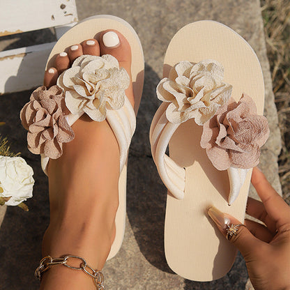 Sandalias de playa que no son de ventas para mujeres con detalles florales