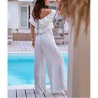 Schulterfreier Rüschen-Jumpsuit für Damen