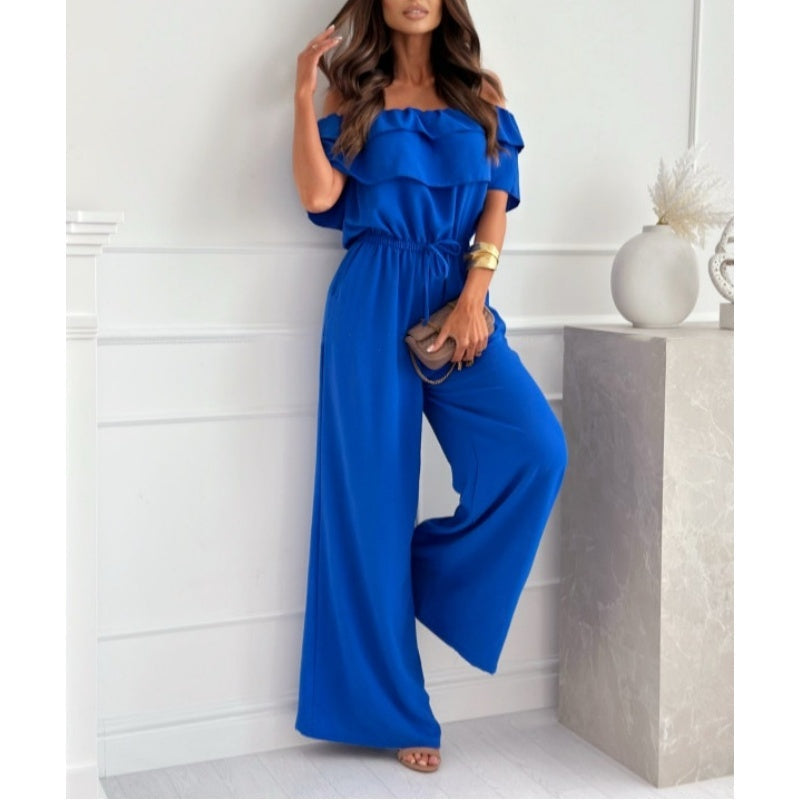Schulterfreier Rüschen-Jumpsuit für Damen