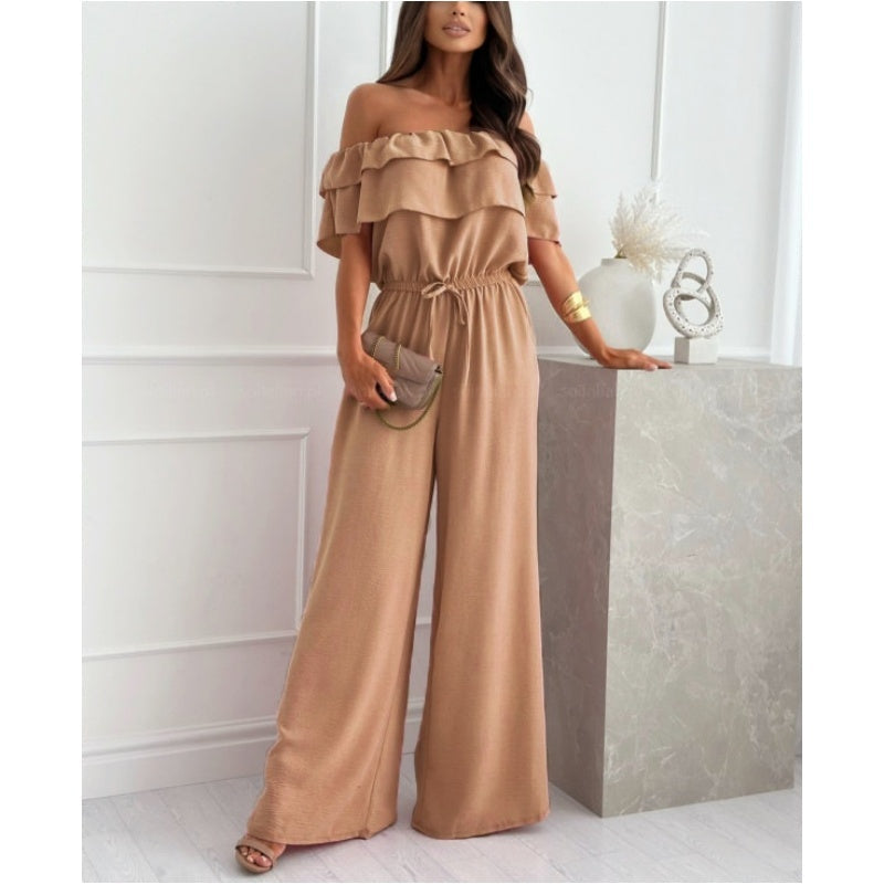 Schulterfreier Rüschen-Jumpsuit für Damen