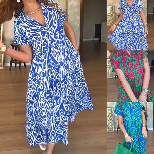 Vestido para mujeres casual con estampado y corte A
