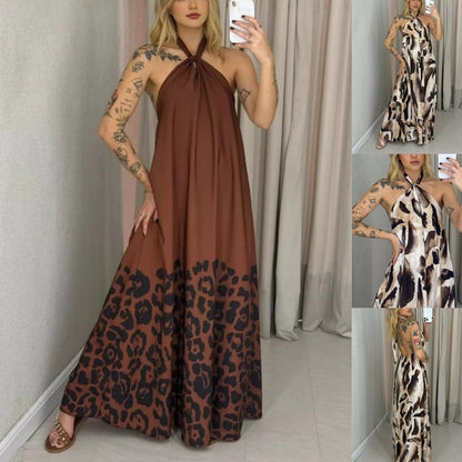Vestido para mujeres con un escote del cuello y un patrón de flores - Midi Longitud para el verano y las vacaciones