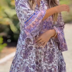 💞Was soll ich morgen anziehen?👗Damen Floral V-Neck Dress