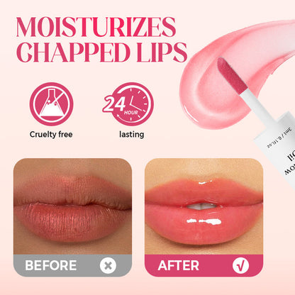 Obst- und Blumen-Dufthydratierender Lippenöl mit leuchtendem Finish