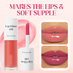 Obst- und Blumen-Dufthydratierender Lippenöl mit leuchtendem Finish