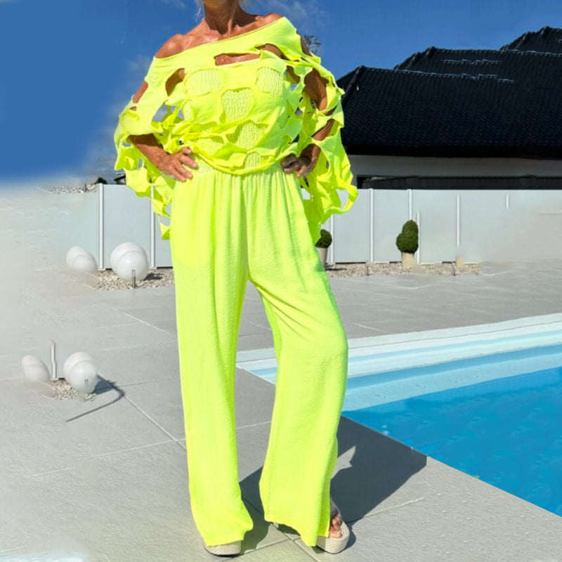 🔥 Cutout-Top & Bandeau-Jumpsuit-Set – Aushöhlen der Herzmaschine × Bandeau würzig