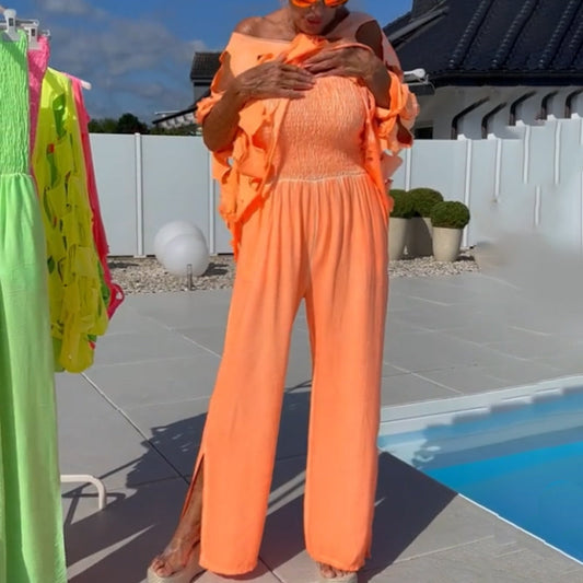 🔥 Cutout-Top & Bandeau-Jumpsuit-Set – Aushöhlen der Herzmaschine × Bandeau würzig