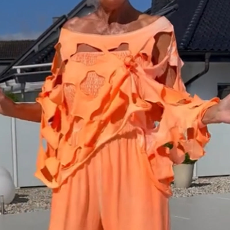 🔥 Cutout-Top & Bandeau-Jumpsuit-Set – Aushöhlen der Herzmaschine × Bandeau würzig