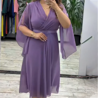 ⏳Begrenzte Zeit 50% Rabatt💥👗Elegantes Kleid mit V-Ausschnitt für Frauen