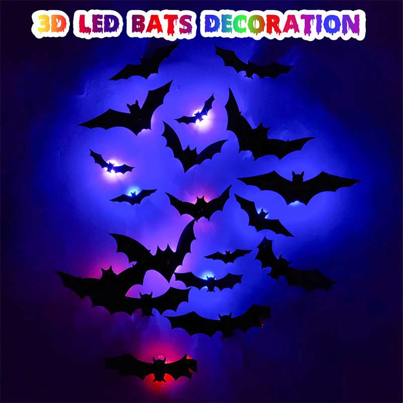 🔥🦇 Halloween-Atmosphäre mit leuchtenden 3D-Fledermäusen