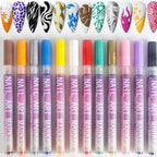 🎁Heißer Verkauf – 50 % Rabatt!✨ 12 Farben Nagelkunst-Stifte-Set für kreative Designs 💅🎨