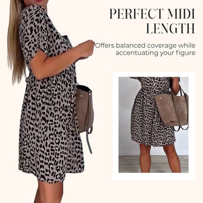 🔥Sommer-Hot-Sale 49% Rabatt❤️Lässiges Damenkleid mit V-Ausschnitt und kurzen Ärmeln