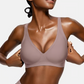 2-Piece Set💕 Jelly Wireless Womens Comfortable Wireless Bras Push Up Bralettes Seamless Tshirts Bras Deep V Everyday Bras