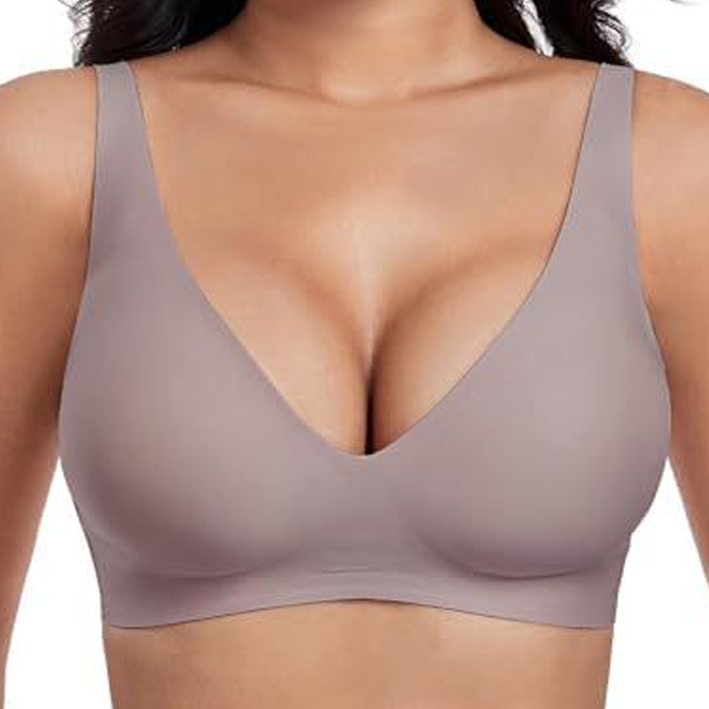 💕Jelly Wireless Womens Comfortable Wireless Bras Push Up Bralettes Seamless Tshirts Bras Deep V Everyday Bras
