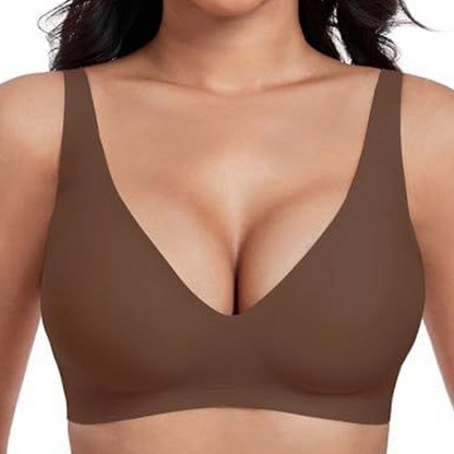 🍁Letzter Tag: 50% Rabatt✨Nahtloser Push-up-BH mit tiefem V-Ausschnitt und ohne Bügel