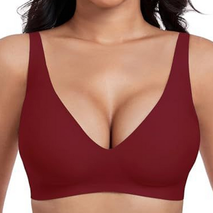 🍁Letzter Tag: 50% Rabatt✨Nahtloser Push-up-BH mit tiefem V-Ausschnitt und ohne Bügel