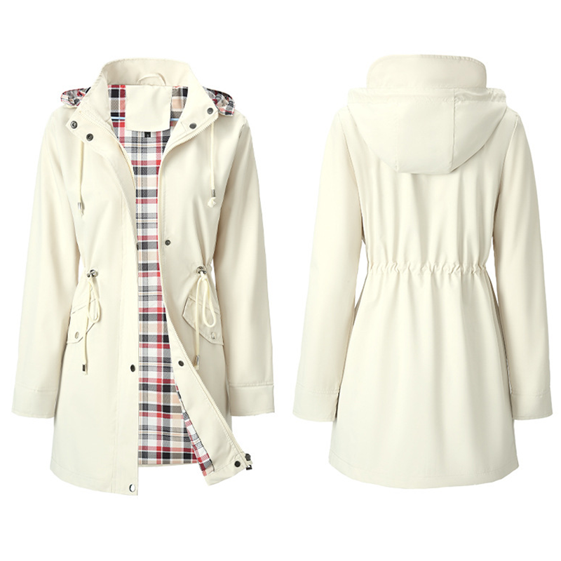 🌧️👗✨ Wasserdichte lange Trenchcoats mit Kapuze für Damen