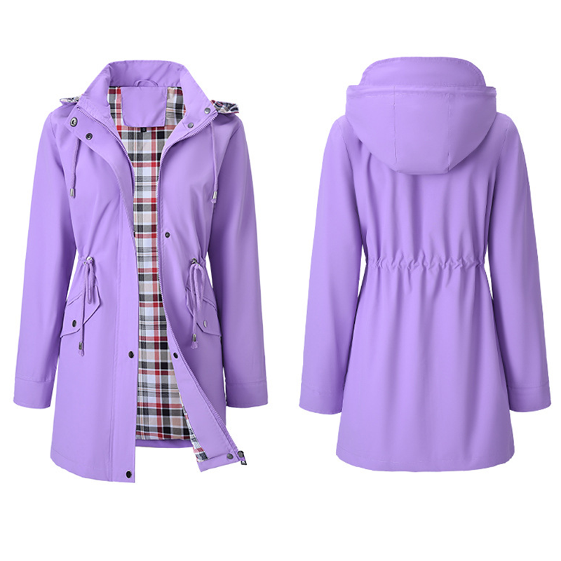 🌧️👗✨ Wasserdichte lange Trenchcoats mit Kapuze für Damen