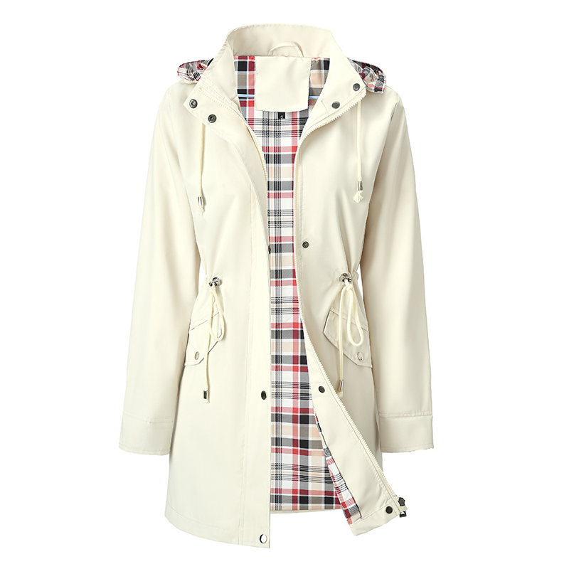 🌧️👗✨ Wasserdichte lange Trenchcoats mit Kapuze für Damen