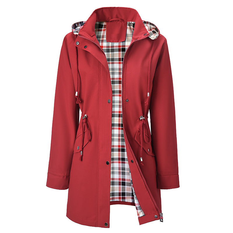 🌧️👗✨ Wasserdichte lange Trenchcoats mit Kapuze für Damen
