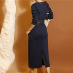 💗LETZTER TAG AKTION - 50% RABATT💗Modischer Zweiteiler: Langarm-Top mit V-Ausschnitt & Rock