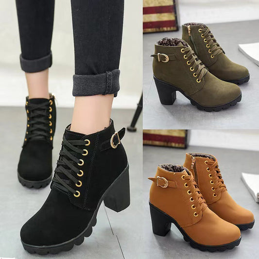 👢🦵Damenstiefel mit klobigem Absatz💖💖Kaufen 2 kostenloser Versand