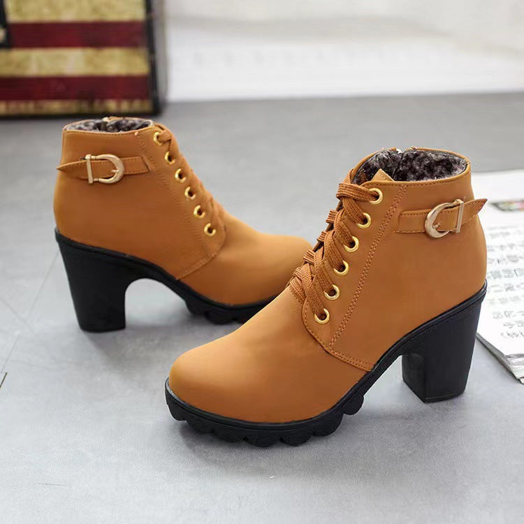 👢🦵Damenstiefel mit klobigem Absatz💖💖Kaufen 2 kostenloser Versand