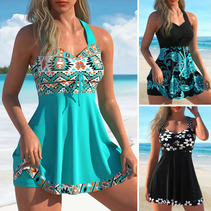 🌻Sommer-Hot-Sale - 52% Rabatt🌞Badeanzug-Set: Badekleid & enganliegende Badeshorts👙