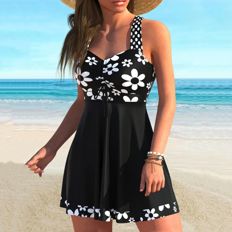 🌻Sommer-Hot-Sale - 52% Rabatt🌞Badeanzug-Set: Badekleid & enganliegende Badeshorts👙