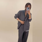 🍁🔥Begrenztes Angebot: Herbstneuheiten heute 61% reduziert! Damen-Zweiteiler: Blazer mit langen Ärmeln & Hose mit weitem Bein