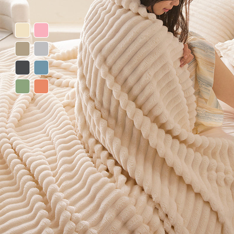 💜 LETZTER TAG DER AKTION – 50 % RABATT 💜Superweiche Fell-Rippfleece-Decke⛄🔥